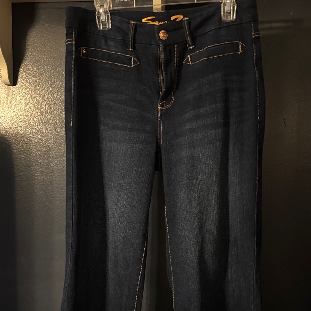 Seven7 Women's Deep Indigo Gaucho Jeans